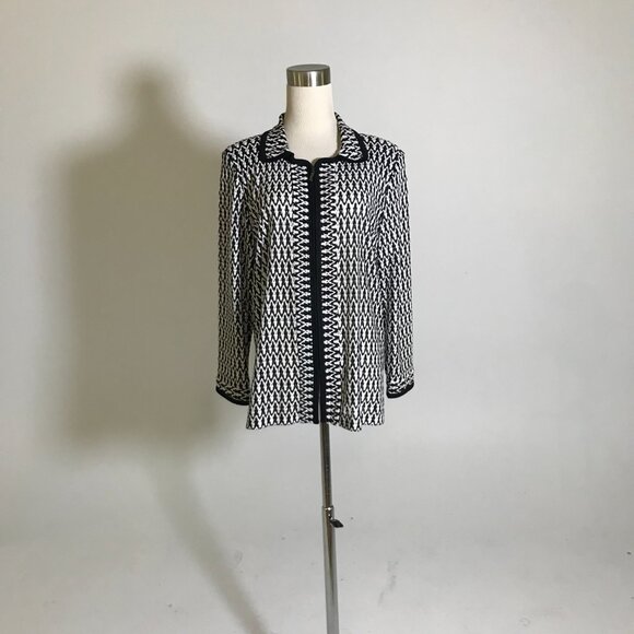 Black and White Misook Zip Up - Picture 2 of 5